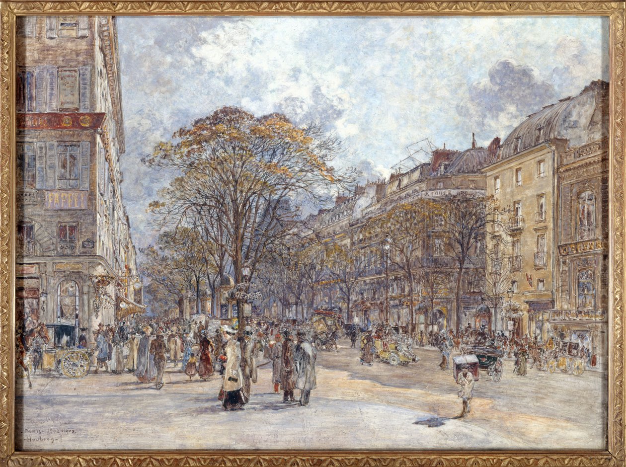 Ranska: Boulevard des Italiens, aamunäkymä tekijältä Frederic Anatole Houbron