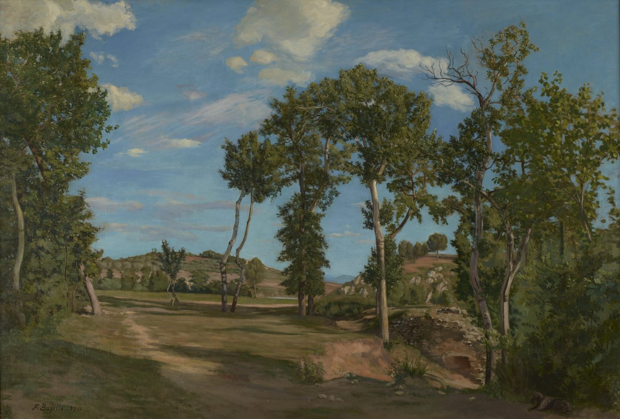 Maisema Lez-joen varrella tekijältä Frédéric Bazille