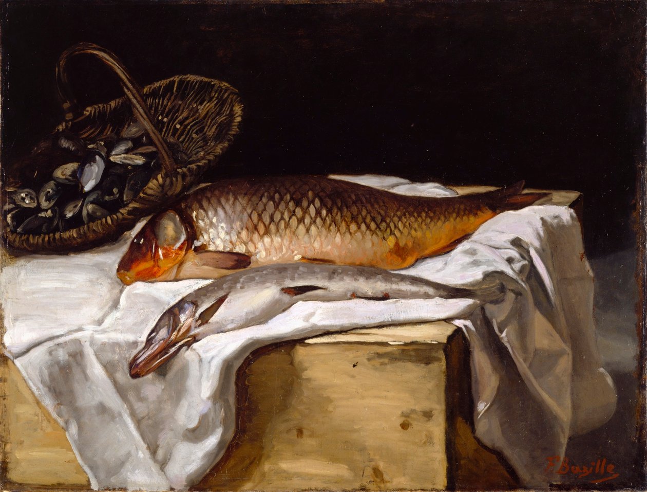 Asetelma kalojen kanssa tekijältä Frédéric Bazille