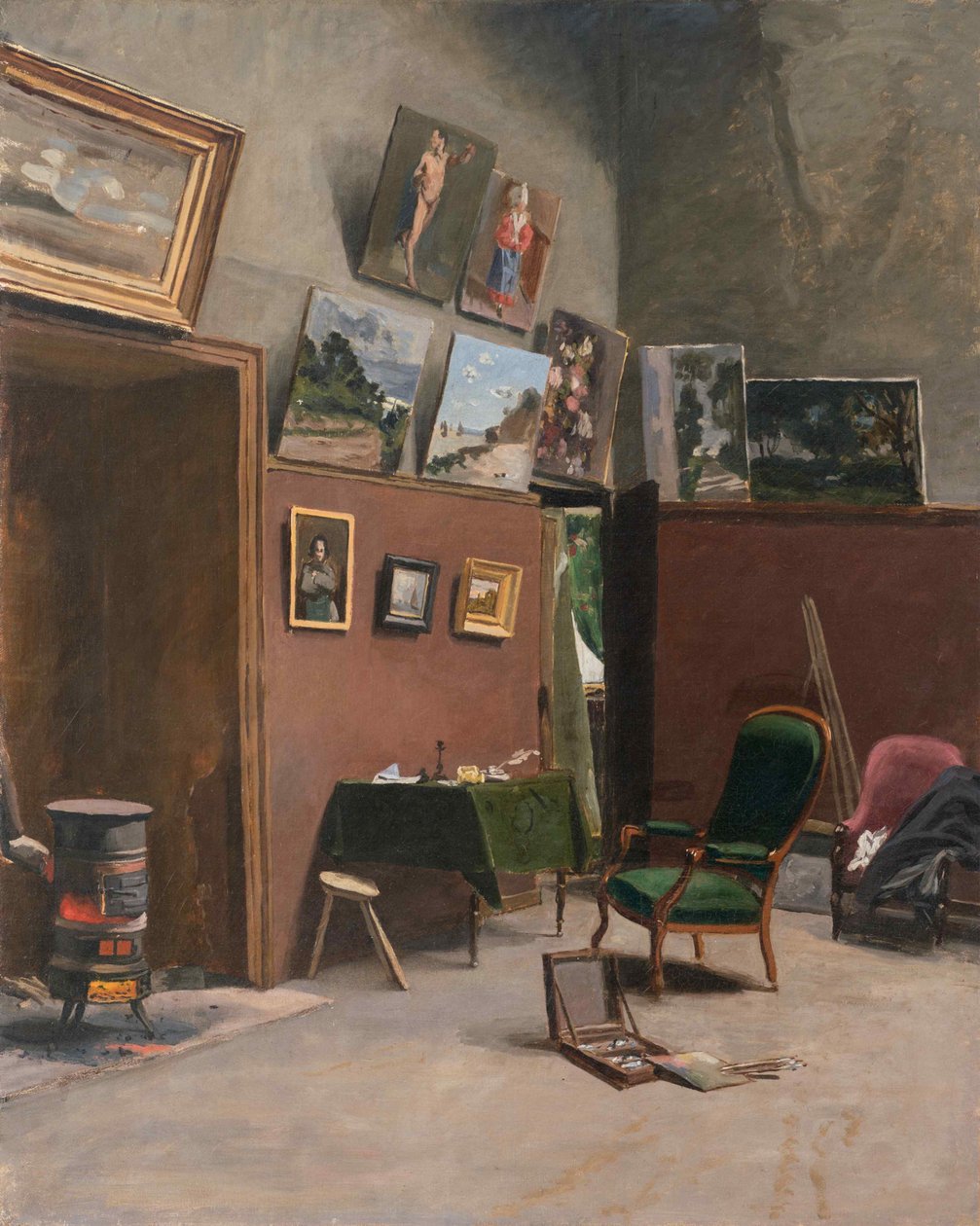 Taiteilijan ateljee osoitteessa Rue Furstenberg, 1865. tekijältä Frédéric Bazille