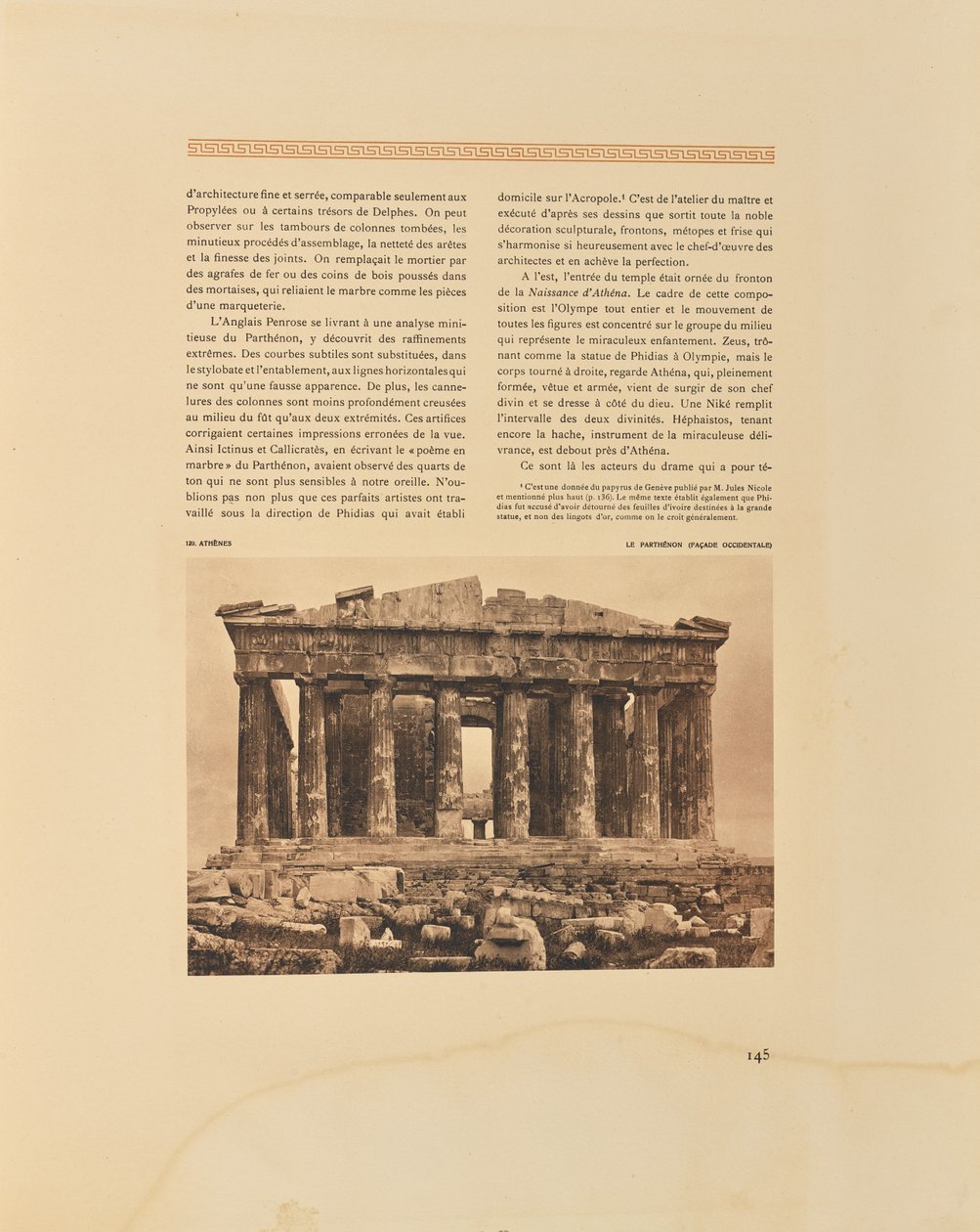 Ateena. Parthenon. Läntinen julkisivu tekijältä Frédéric Boissonnas
