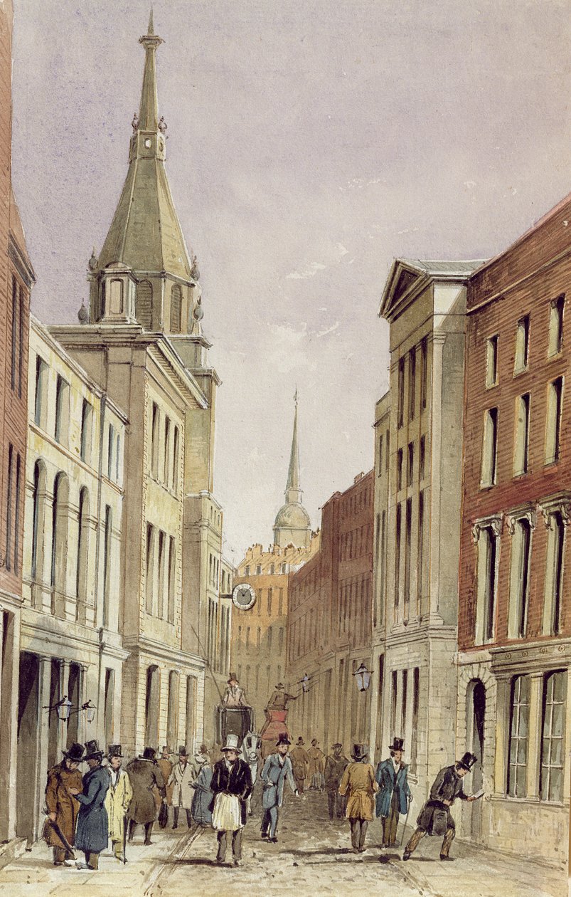 Lombard Street East, St. Edmund the King, n. 1850 tekijältä Frederick Shepherd