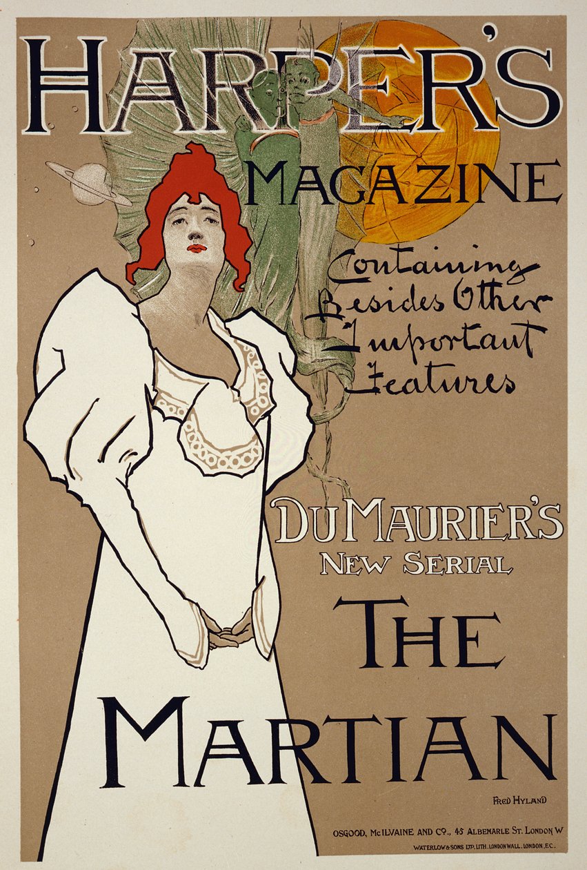 Harpers-lehden kansikuva, jossa on DuMaurierin The Martian, 1898 tekijältä Fred Hyland