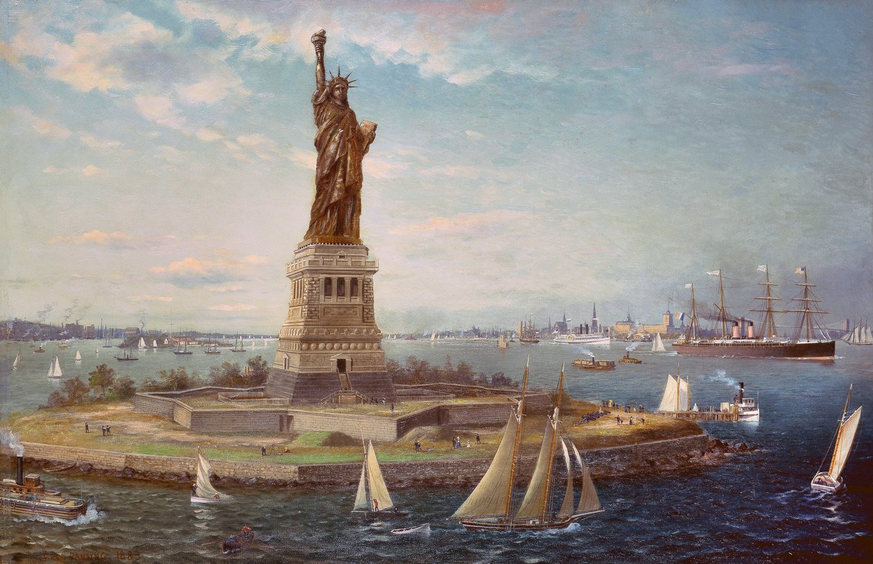 Liberty Island, New Yorkin satama, 1883 tekijältä Fred Pansing
