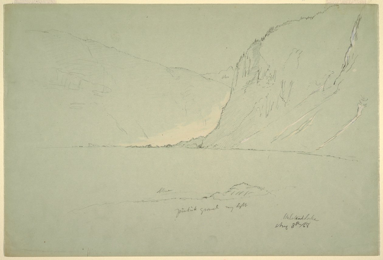 Piirros, Maisemia Itävallan lähellä, 5. elokuuta 1868. tekijältä Frederic Edwin Church