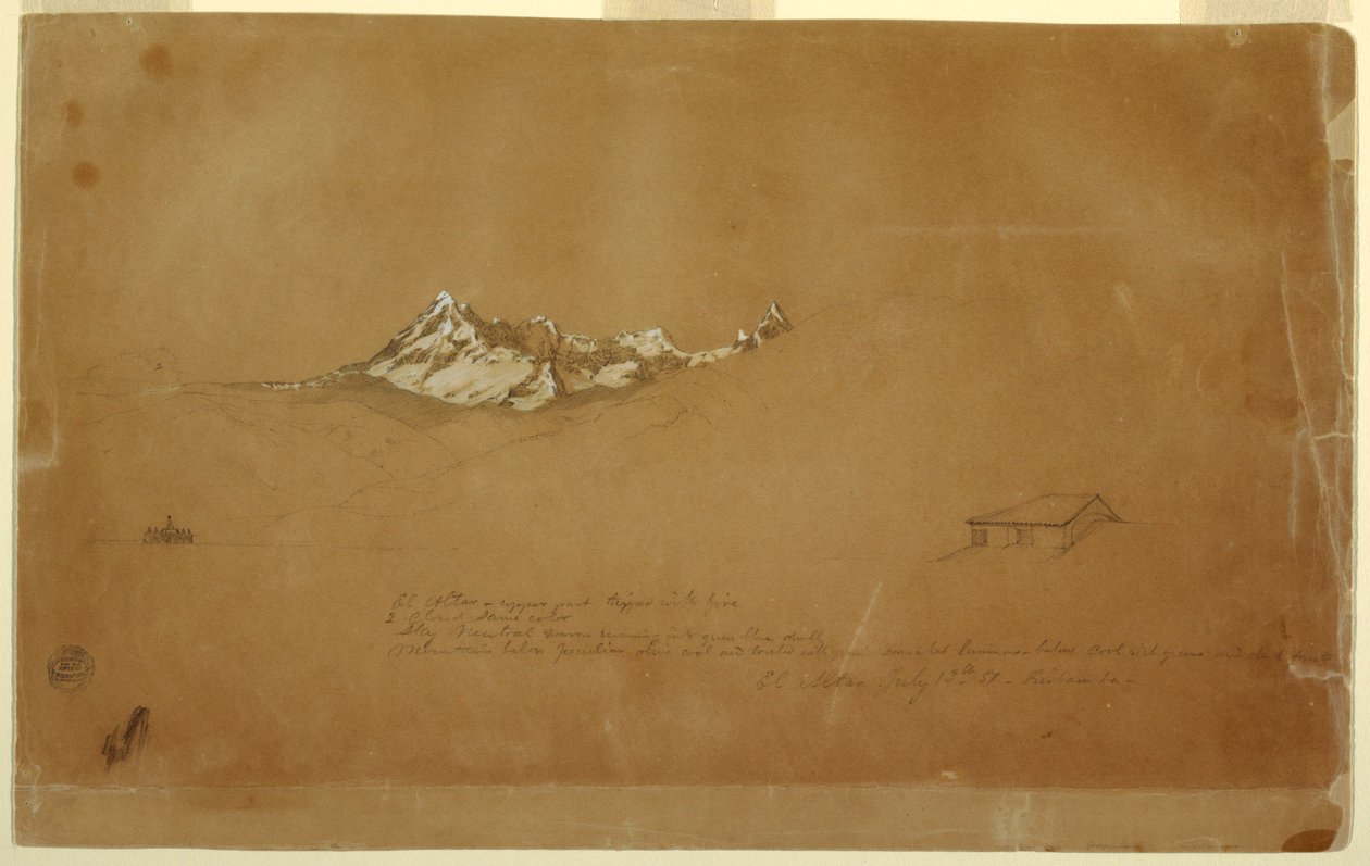 Piirustus, Alttarivuori, Ecuador tekijältä Frederic Edwin Church