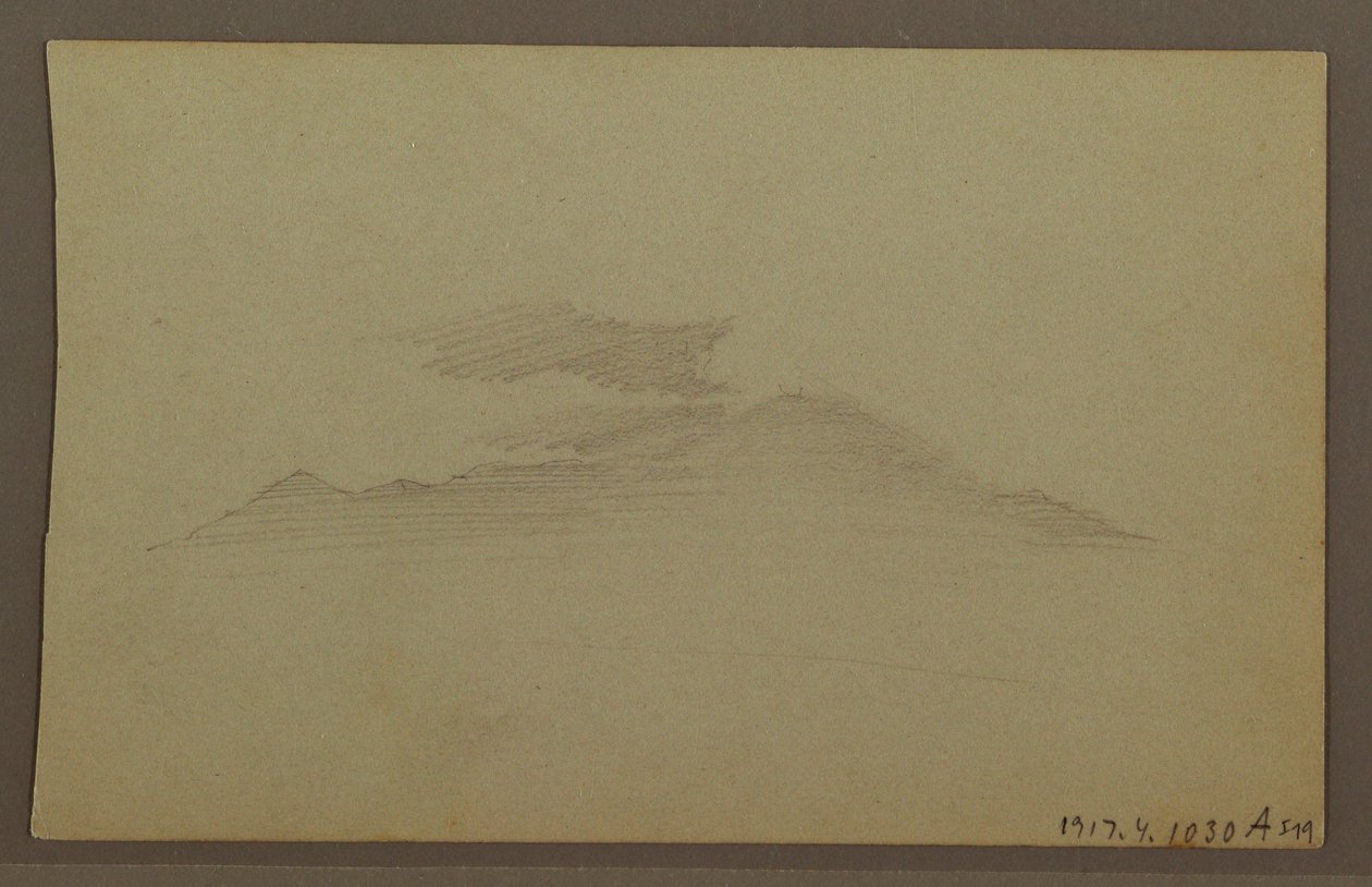 Piirustus, vuorijono, pilvi tekijältä Frederic Edwin Church