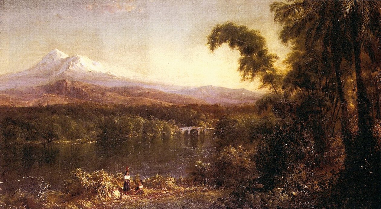 Ecuadorilainen maisema, 1877 tekijältä Frederic Edwin Church