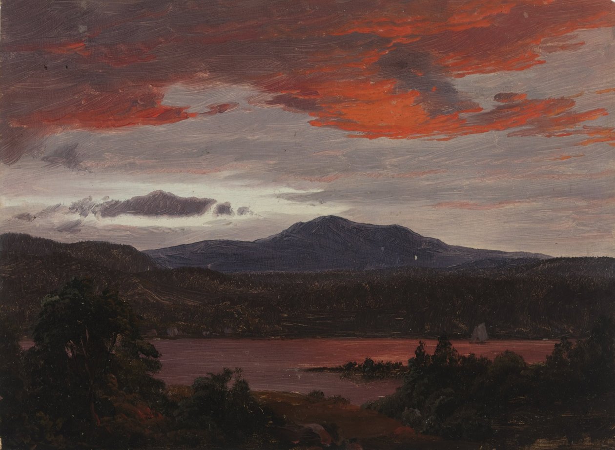 Turnerin lampi, Pomola Peak ja Baxter Peak, Maine. tekijältä Frederic Edwin Church