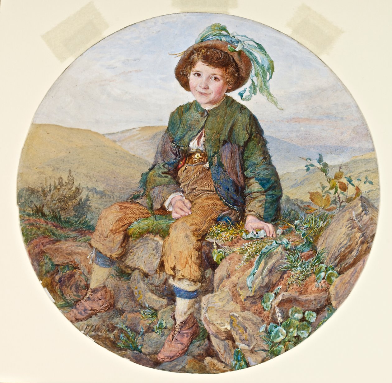 Cavalier, n. 1860 (wc ja guassi kortilla) tekijältä Frederic James Shields