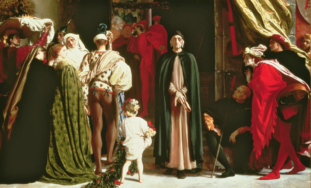 Dante maanpaossa, 1864 tekijältä Frederic Leighton