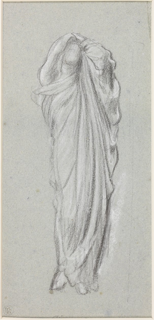 Verhotutkimus Electralle Agamemnonin haudalla (liitu paperille) tekijältä Frederic Leighton