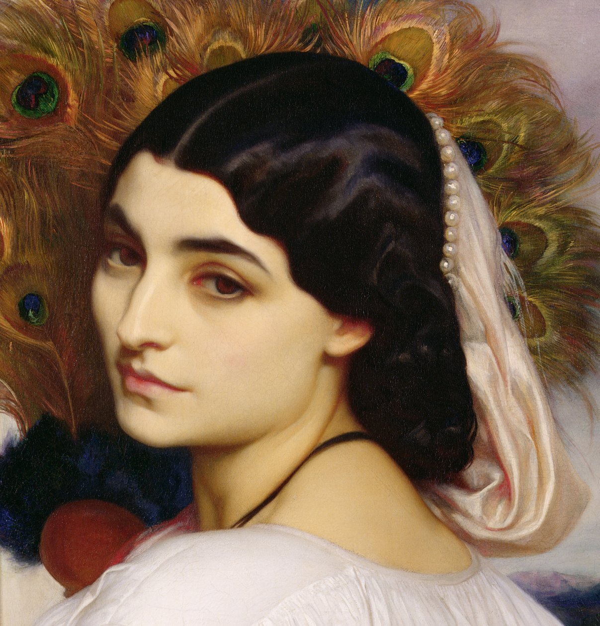Pavonia, 1859 öljy kankaalle yksityiskohta numerosta 64816 tekijältä Frederic Leighton