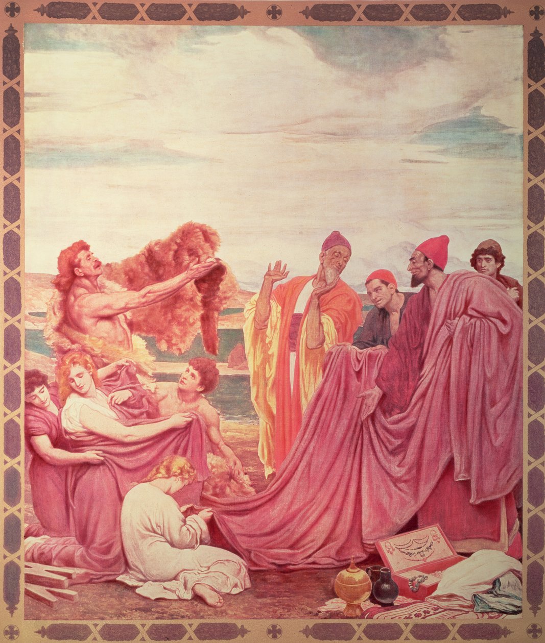 Phoenicians Trading with Early Britons, kopio Royal Exchangessa tehdystä maalauksesta, julkaistu vuonna 1895 (fotomekaaninen prosessi) tekijältä Frederic Leighton