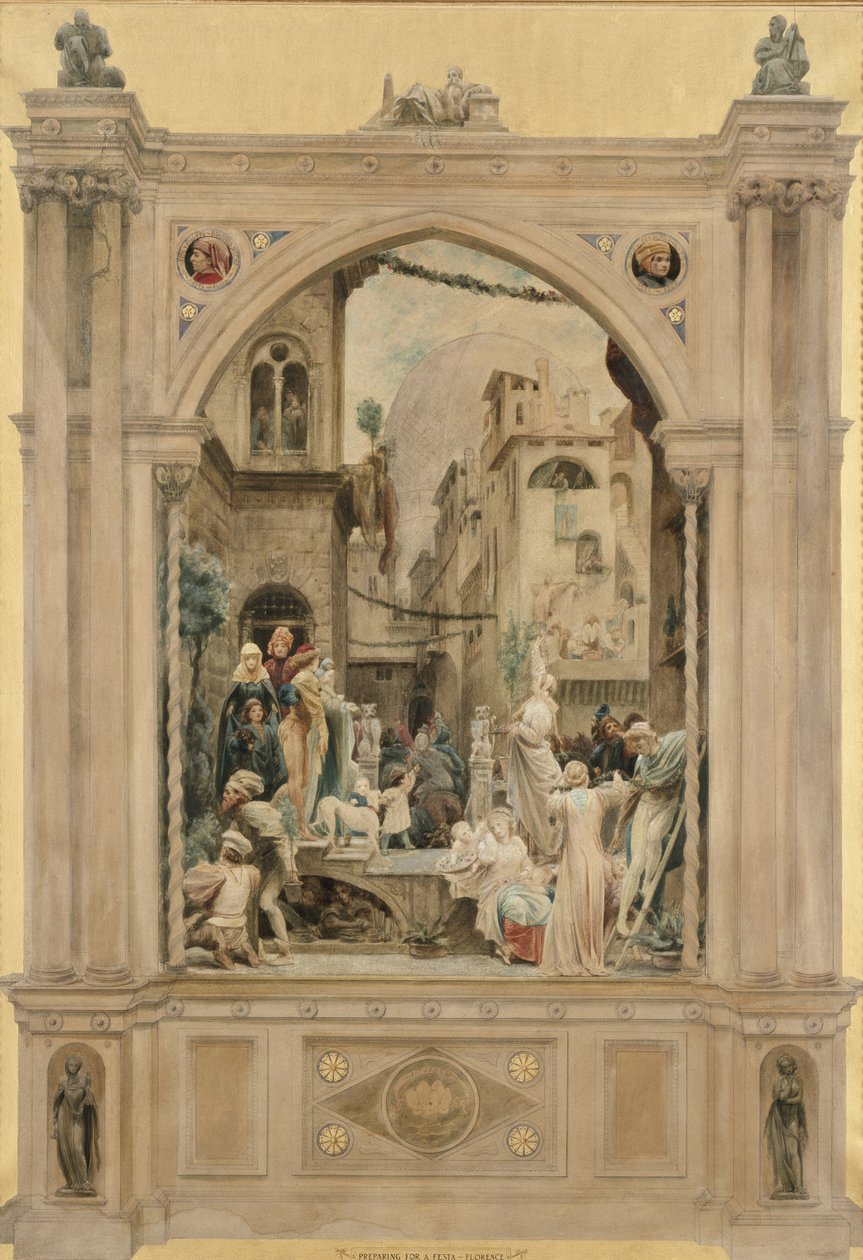Valmistautuminen festalle, 1851 tekijältä Frederic Leighton