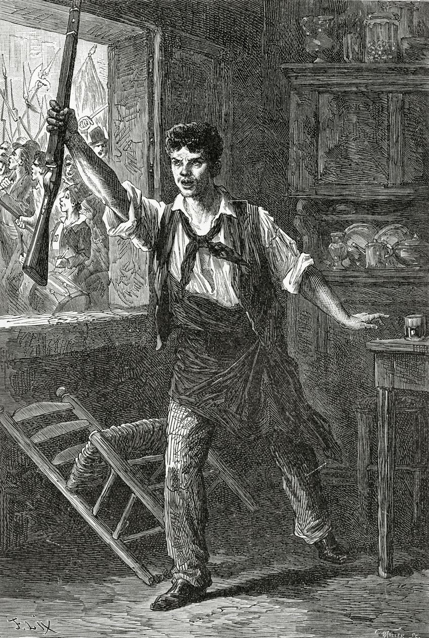 Le Parisien du Faubourg, 1800-luku (bw-kaiverrus) tekijältä Frederic Theodore Lix