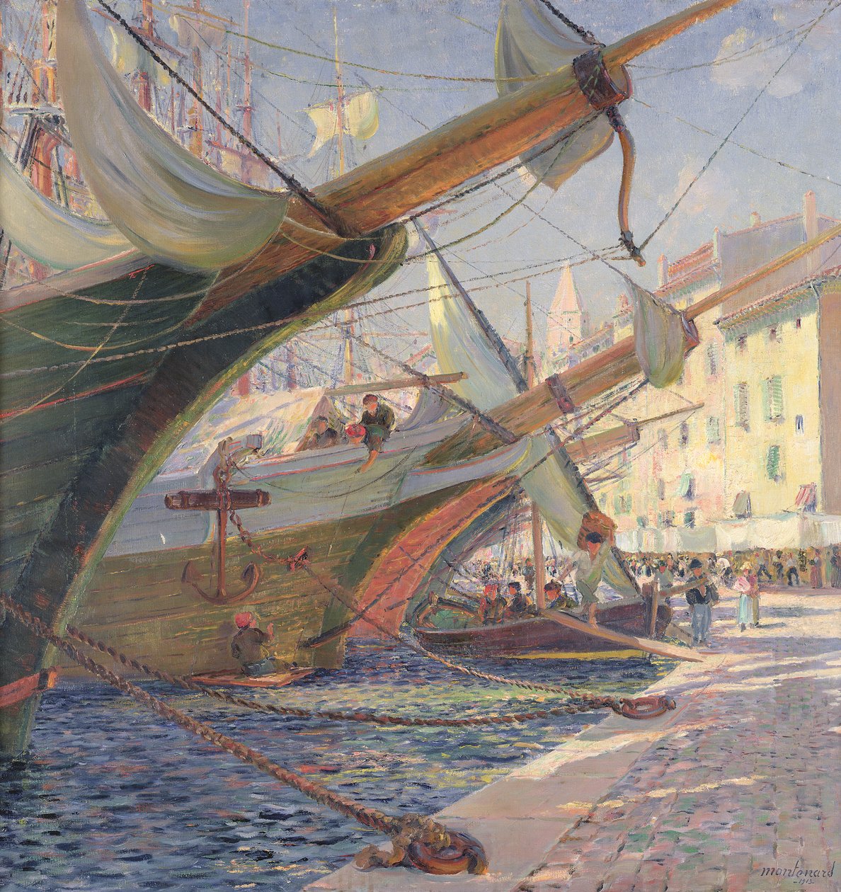 Näkymä Välimeren satamaan, 1913 tekijältä Frederic Montenard