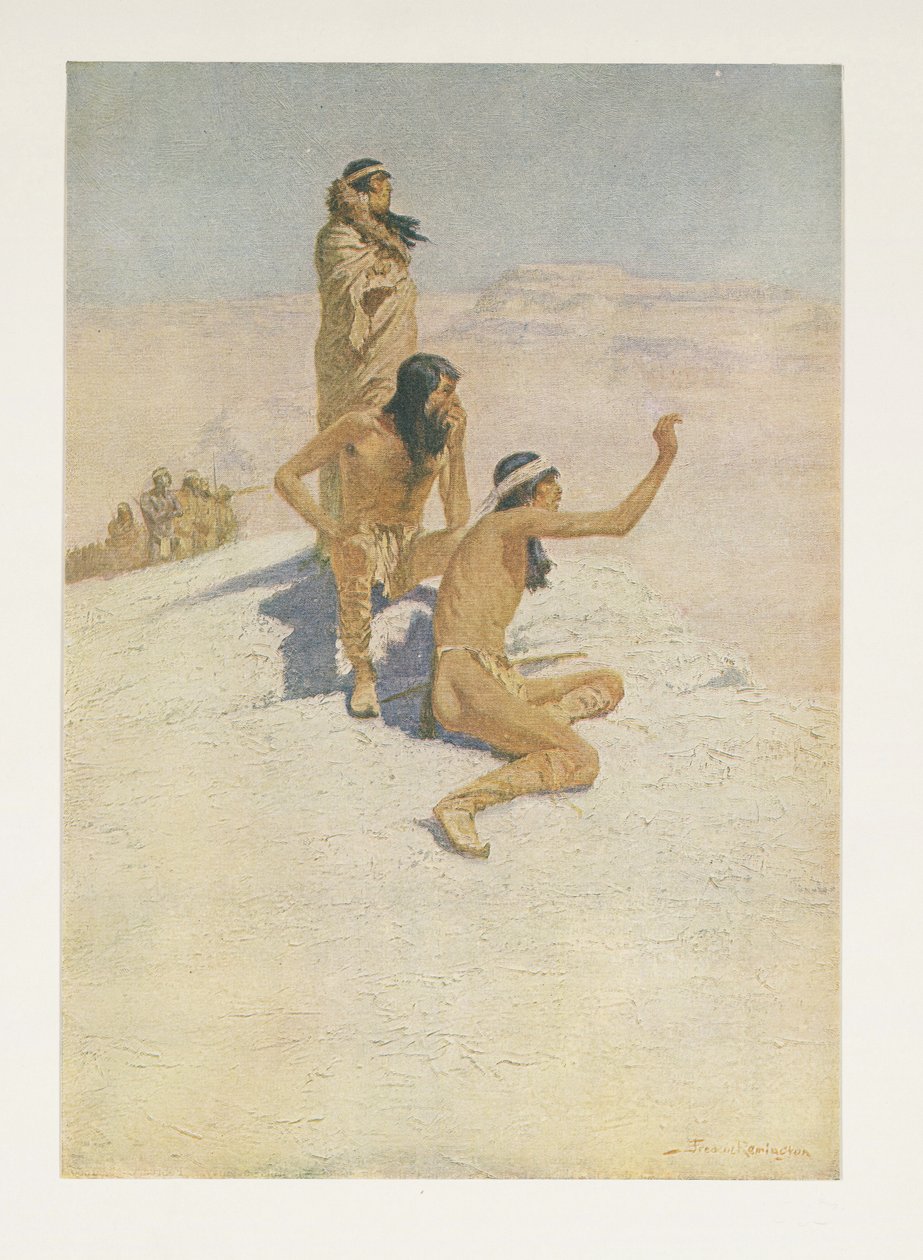 Cabeza de Vaca in the Desert Colliers Weeklystä, pub.1906 tekijältä Frederic Remington