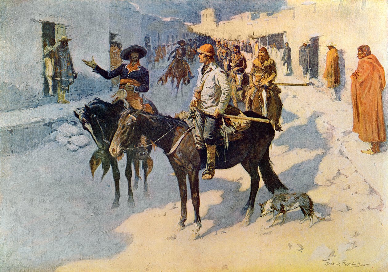 Zebulon Pike Entering Santa Fe, kuvitus julkaistu Collier