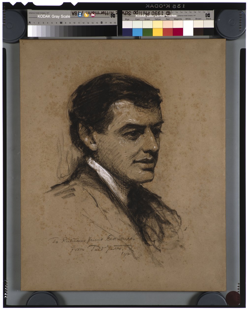 Arthur Putnamin muotokuva, 1912 (hiili paperille) tekijältä Frederic Yates