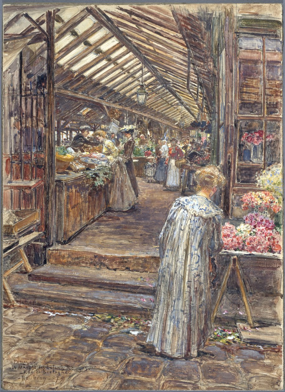 Marché des Enfants-Rouges, rue de Bretagne tekijältä Frederic Anatole Houbron