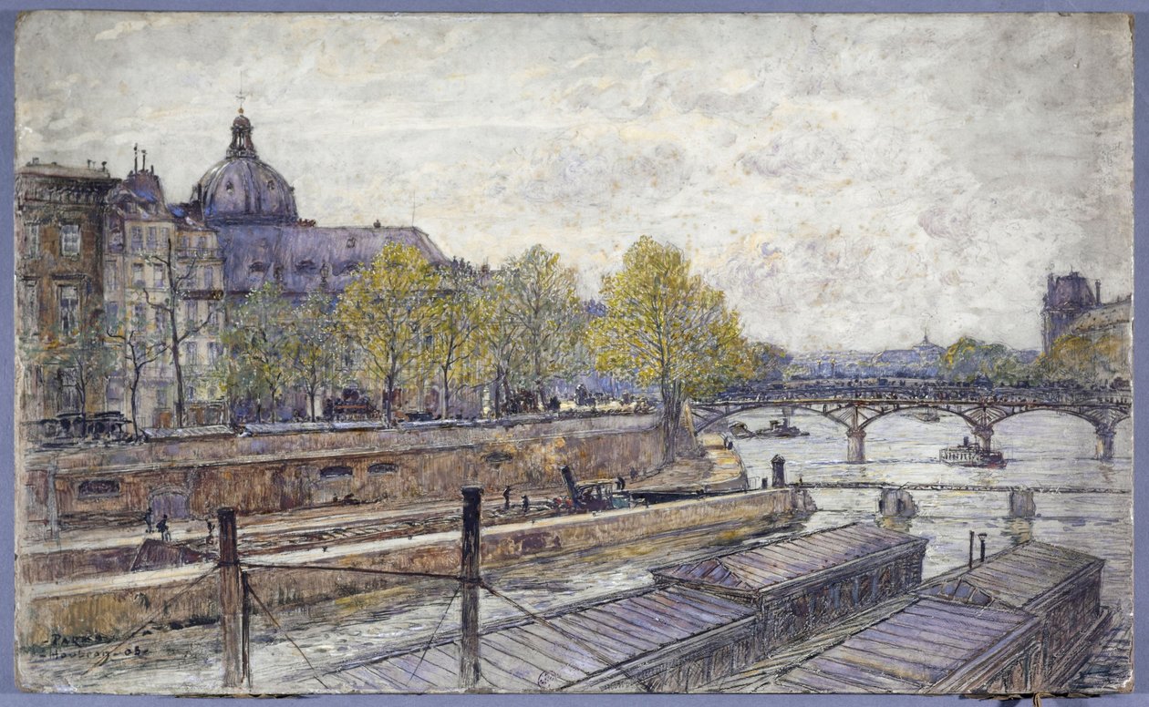 Quai Conti ja Pont des Arts tekijältä Frederic Anatole Houbron