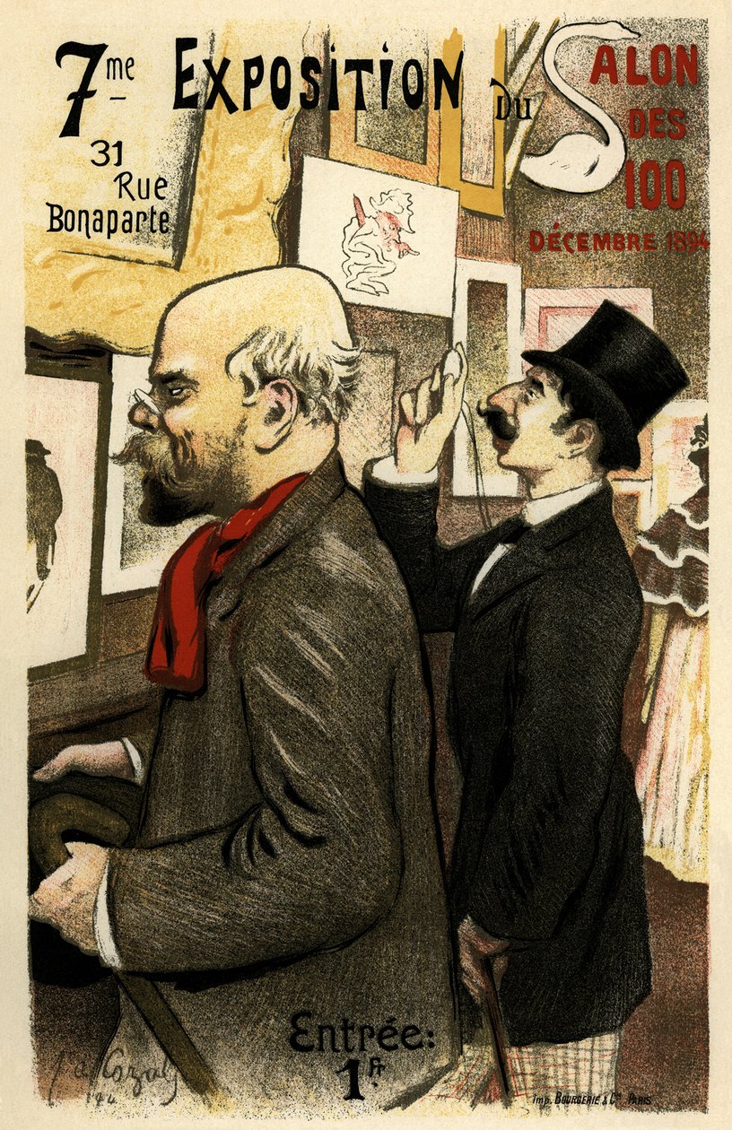 Salon des 100:n 7. näyttely joulukuu 1894 Juliste, 1894 tekijältä Frederic Auguste Cazals