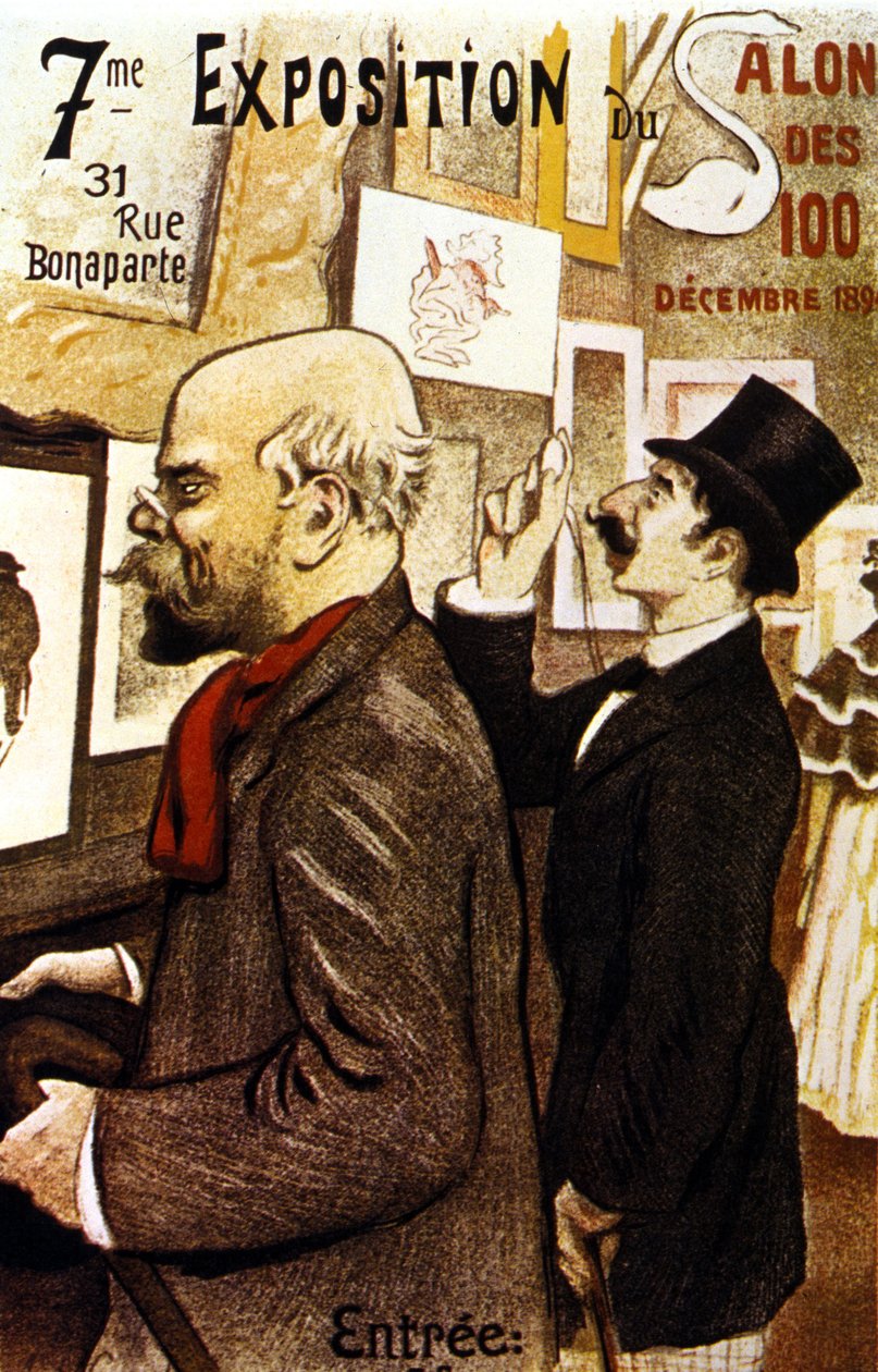 Salon des 100:n 7. näyttelyn juliste. Joulukuu 1894. Paul Verlaine. tekijältä Frederic Auguste Cazals