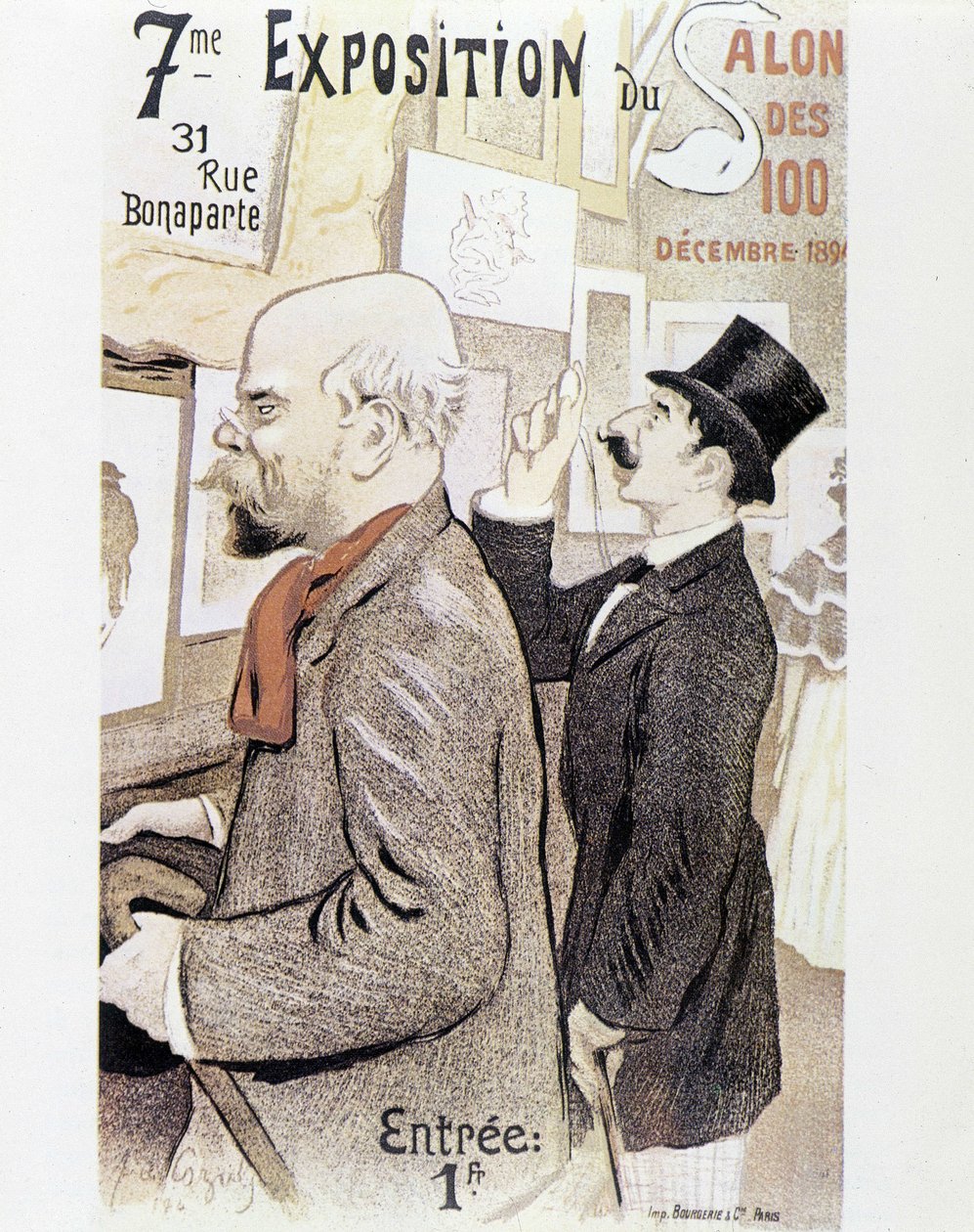 Verlaine - maalaussalonkijuliste, noin 1894. tekijältä Frederic Auguste Cazals