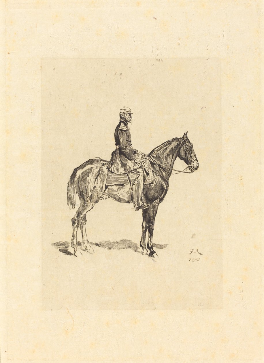 Ratsasmies tekijältä Frederic Auguste La Guillermie after Jean Louis Ernest Meissonier