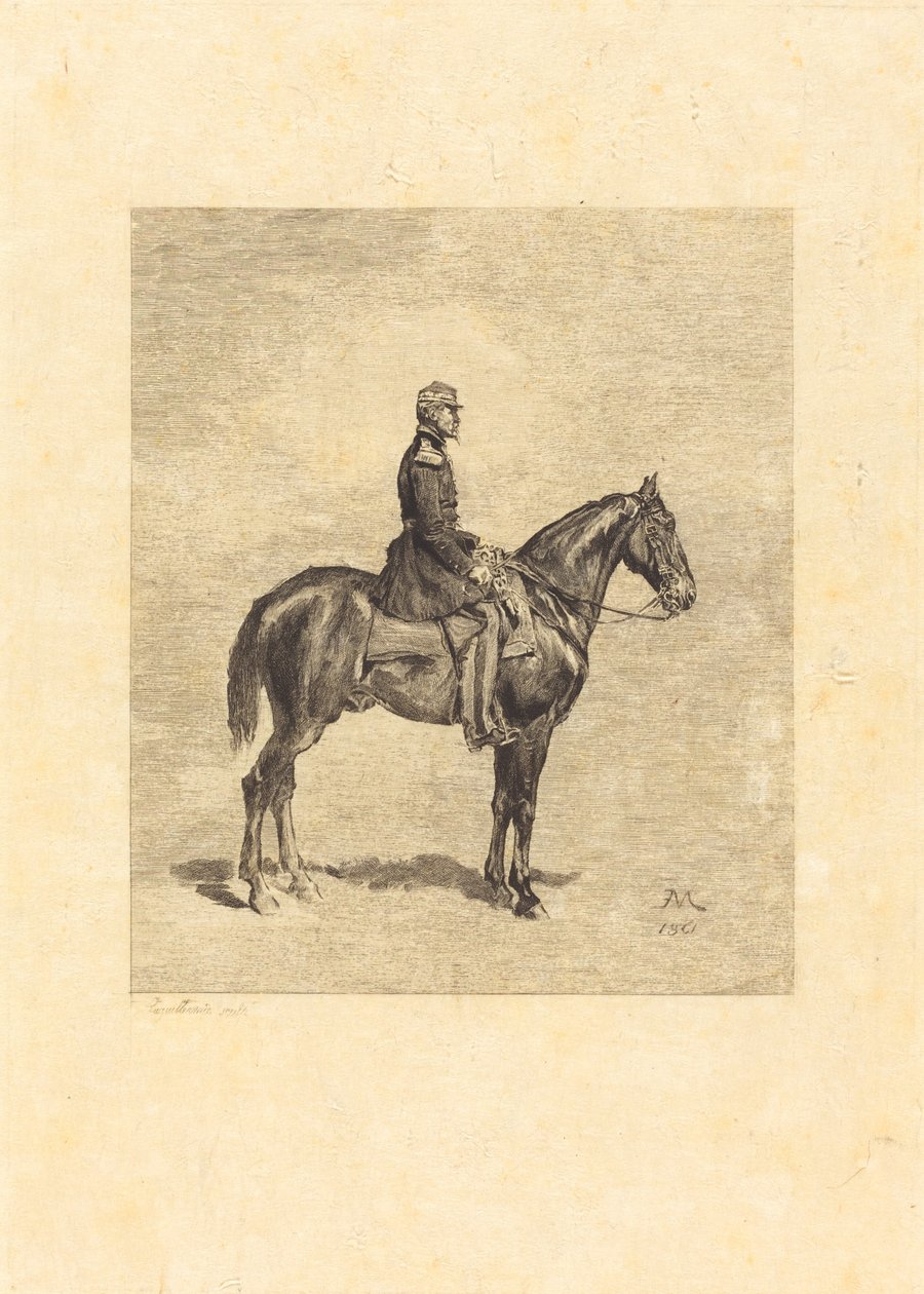 Ratsasmies tekijältä Frederic Auguste La Guillermie after Jean Louis Ernest Meissonier