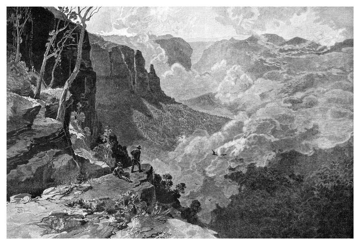 Govetts Leap, Blue Mountains, New South Wales, Australia, 1886. tekijältä Frederic B. Schell