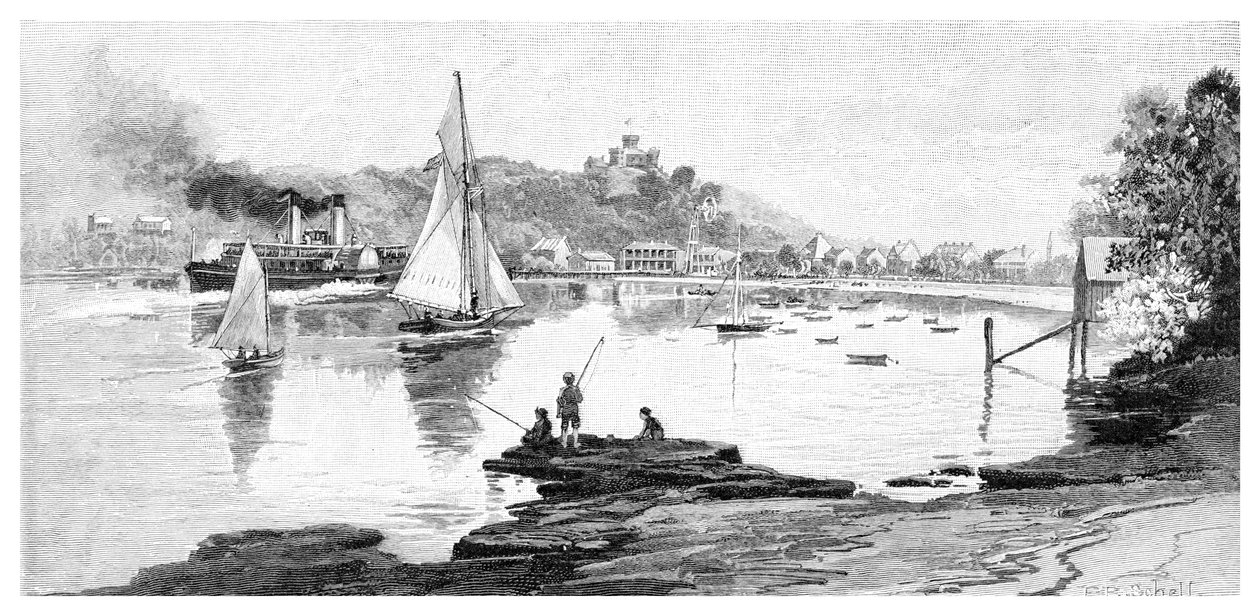 Manly Beach, Sydney, Uusi Etelä-Wales, Australia, 1886. tekijältä Frederic B. Schell