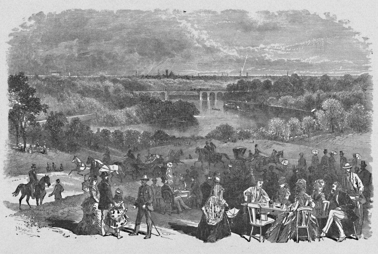 Näkymä Belmont Mansionista, Fairmount Park, 1883 tekijältä Frederic B. Schell