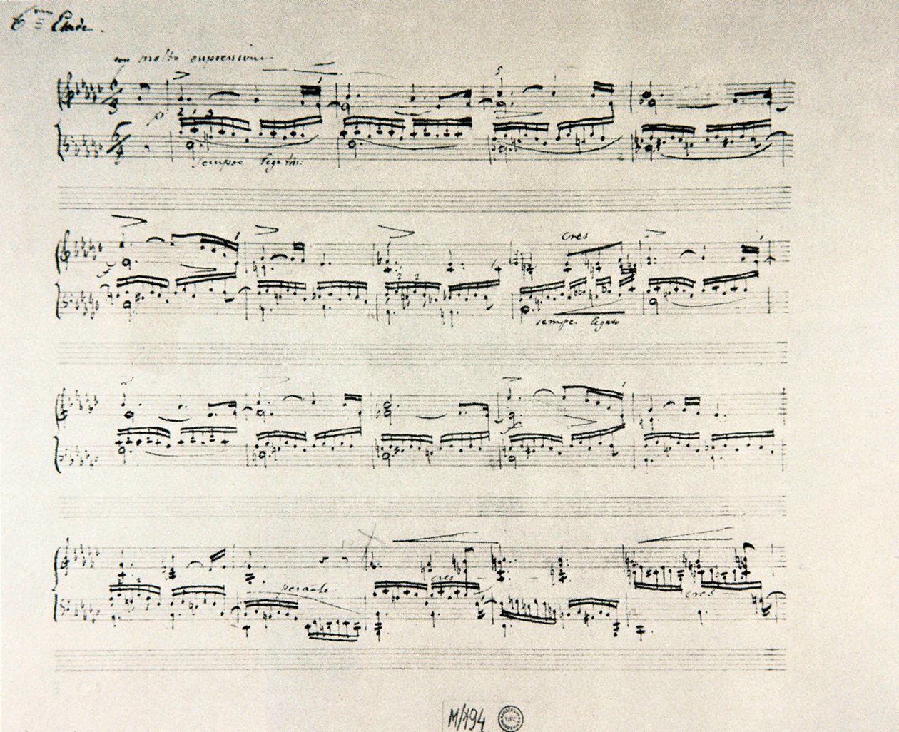 Puolalaisen säveltäjän Frederic Chopinin (1810-1849) kappale "Etudes for piano opus 10" tekijältä Frederic Chopin