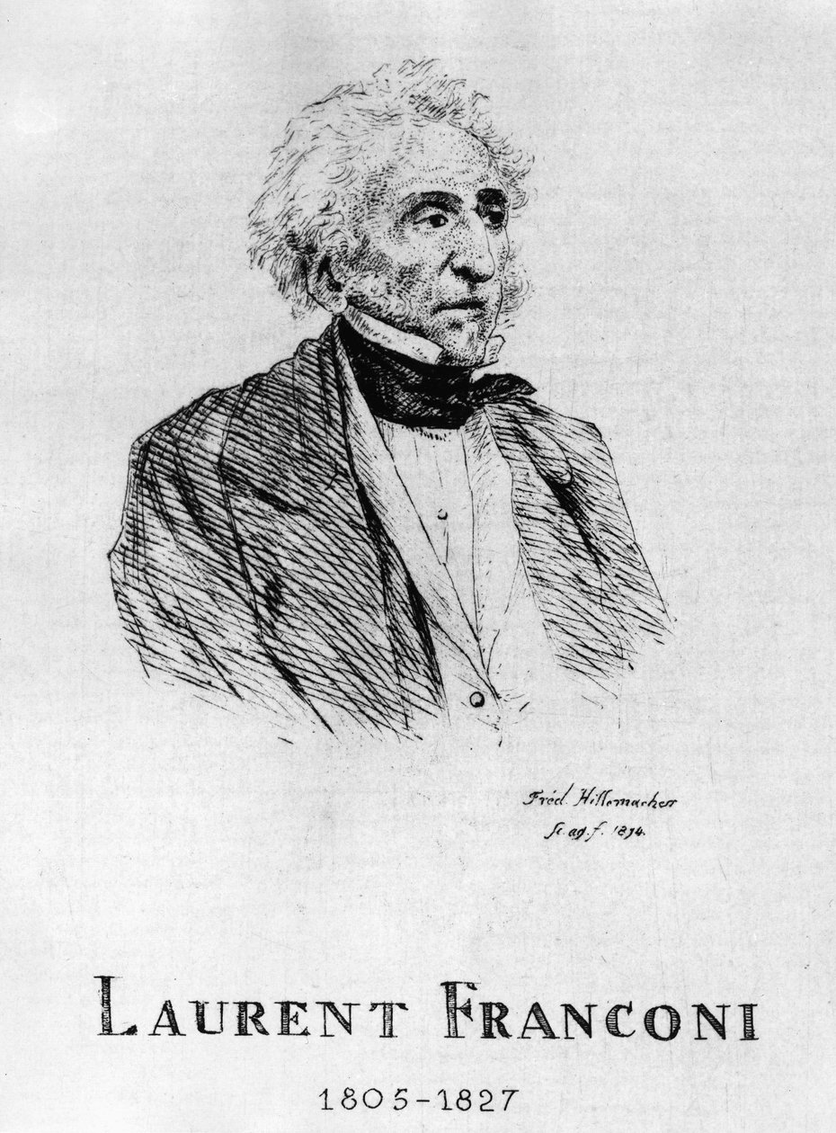 Sirkus: Frédéric Hillemacherin Eau forte, muotokuva Laurent Franconista (1805-1827) - elokuvassa "The Franconi Circus". tekijältä Frederic Desire Hillemacher