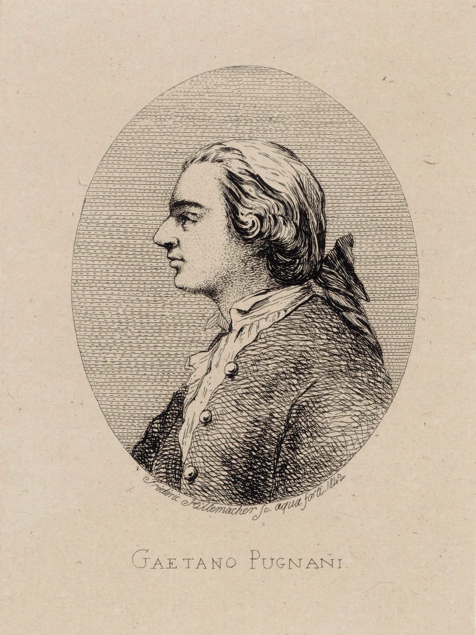 Viulisti ja säveltäjä Gaetano Pugnanin muotokuva 1731-1798, 1842. tekijältä Frederic Desire Hillemacher