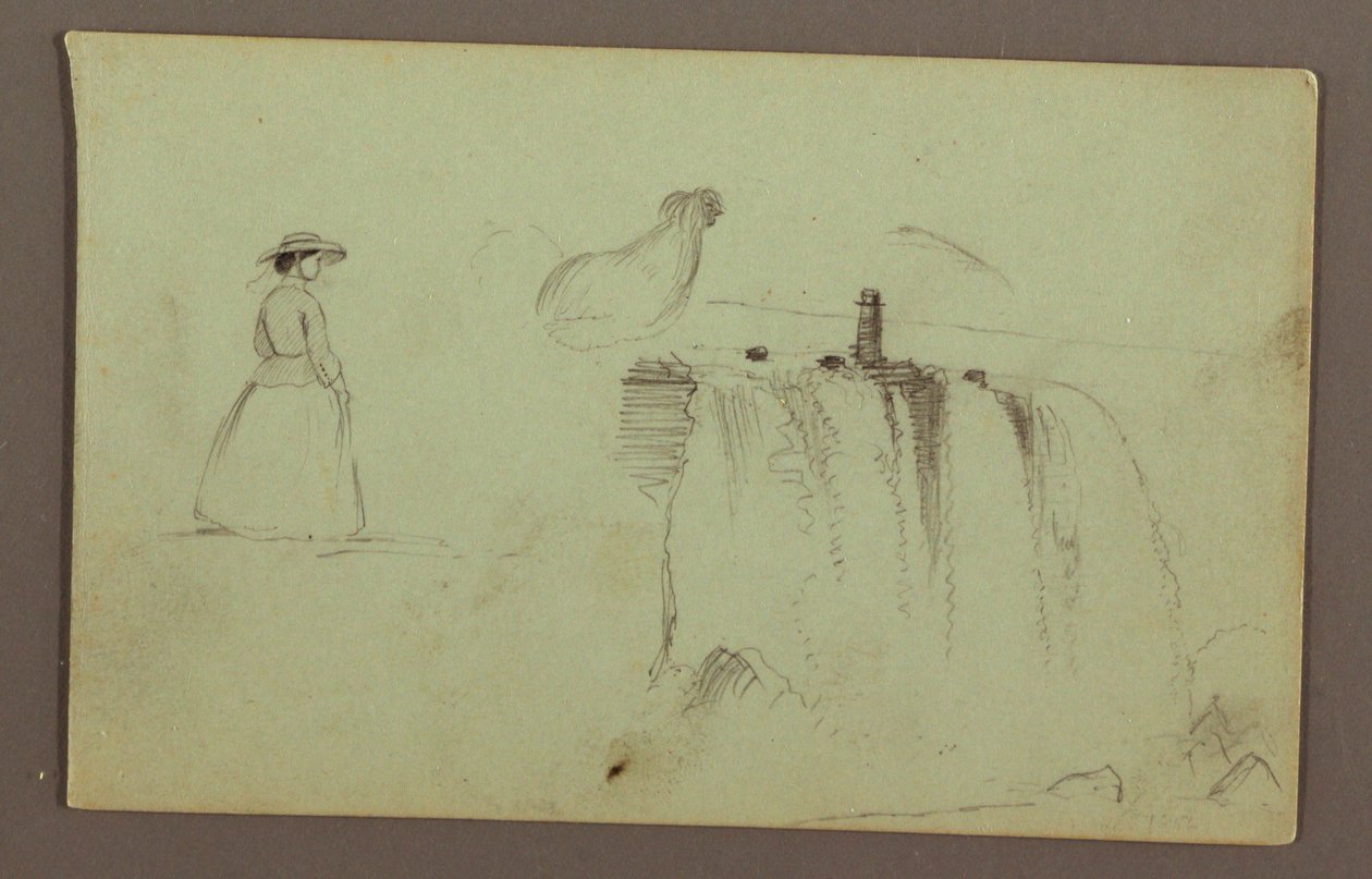 Kävelevä tyttö, hiipivä kana ja American Falls Niagara-joella tekijältä Frederic Edwin Church