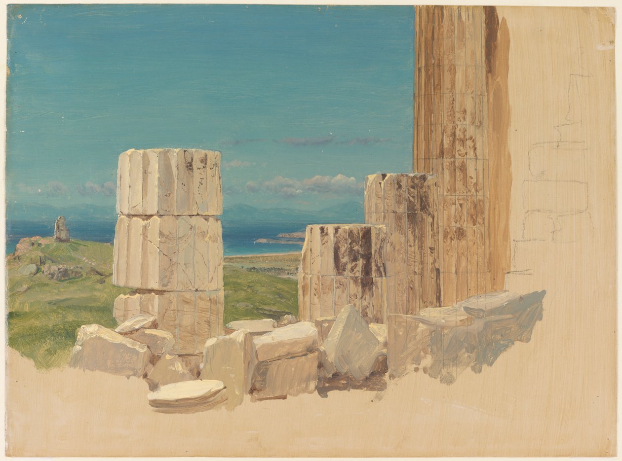 Rikkoutuneet pylväät, näkymä Parthenonilta tekijältä Frederic Edwin Church