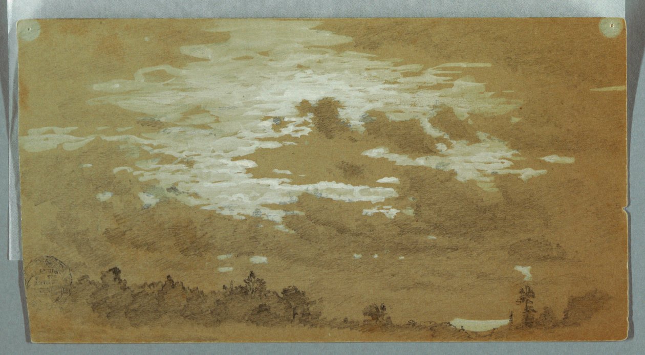 Pilvinen taivas metsäisen harjanteen yllä, Niagara tekijältä Frederic Edwin Church