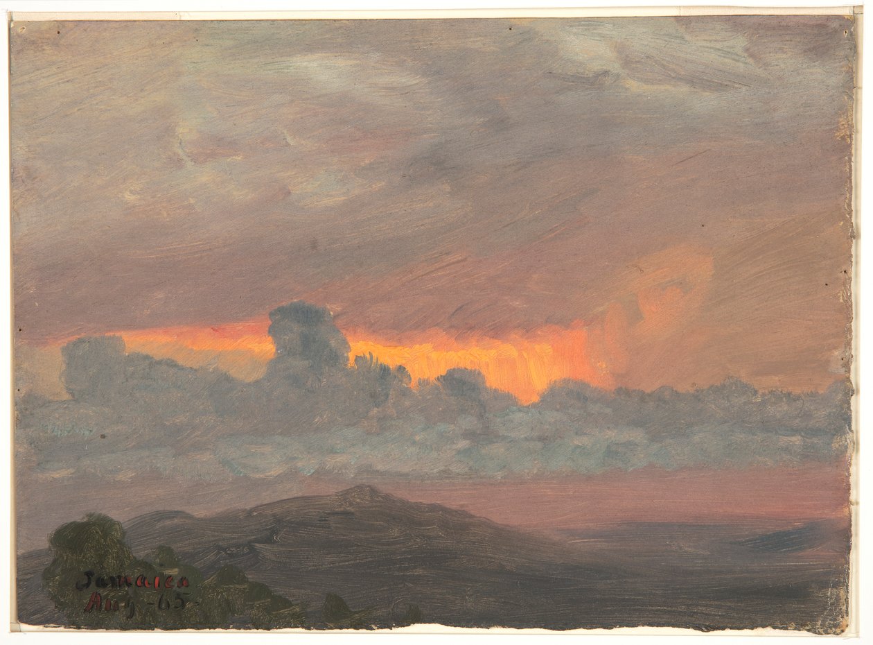 Pilvinen auringonlasku, Jamaika tekijältä Frederic Edwin Church