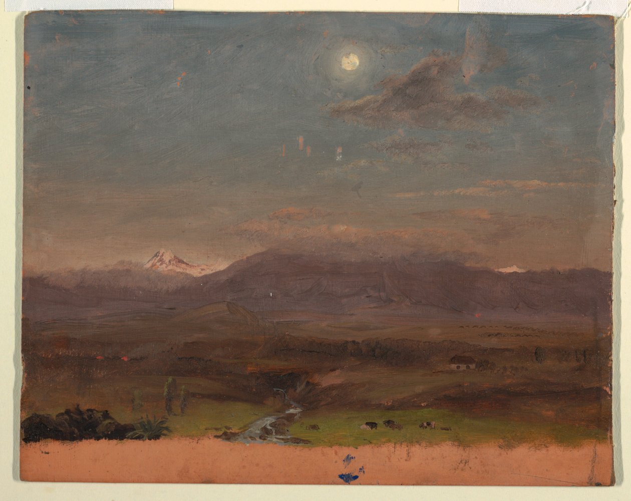Kolumbia tai Ecuador, vuoret, kuutamo tekijältä Frederic Edwin Church