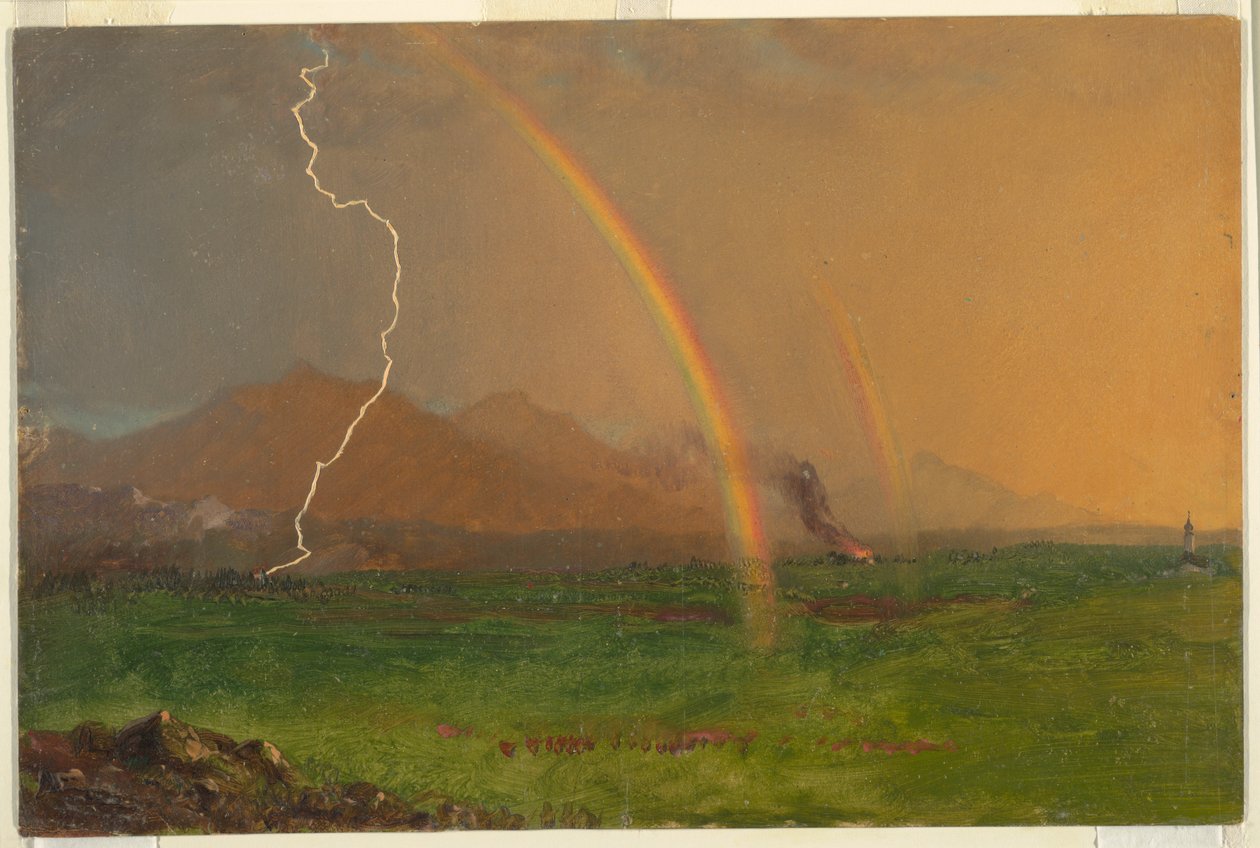 Piirros, Alppikohtaus ukkosmyrskyssä, 1868 tekijältä Frederic Edwin Church