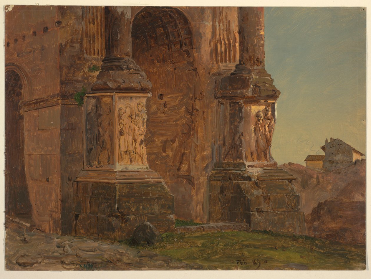 Piirros, Septimius Severuksen kaari, Rooma, helmikuu 1869. tekijältä Frederic Edwin Church