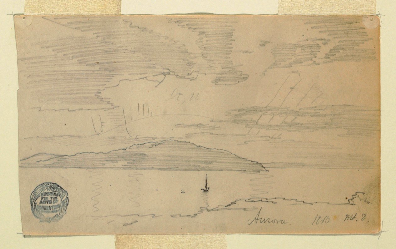 Piirros, Aurora, Mount Desert Island, syyskuu 1860. tekijältä Frederic Edwin Church