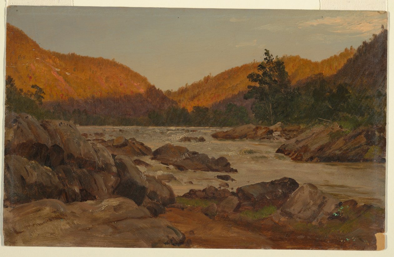 Piirros, Syksyinen maisema Pohjois-Carolinassa, 1865-70 tekijältä Frederic Edwin Church