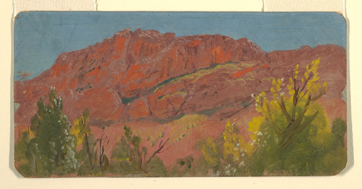 Piirros, Baalbek, vuoristokurun tie, toukokuu 1868. tekijältä Frederic Edwin Church
