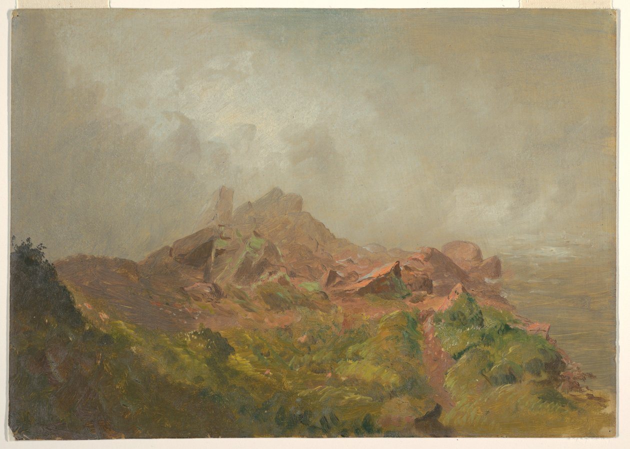 Piirustus, American Fallin pohja, Niagara, 1856-58. tekijältä Frederic Edwin Church