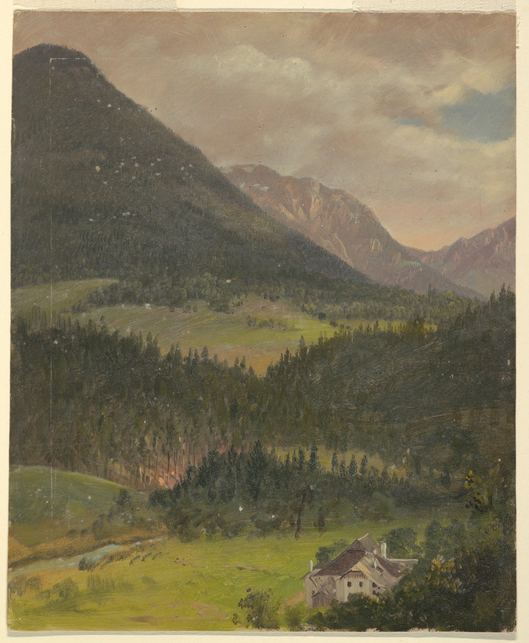 Piirros, Baijerin Alppien maisema, 1868 tekijältä Frederic Edwin Church