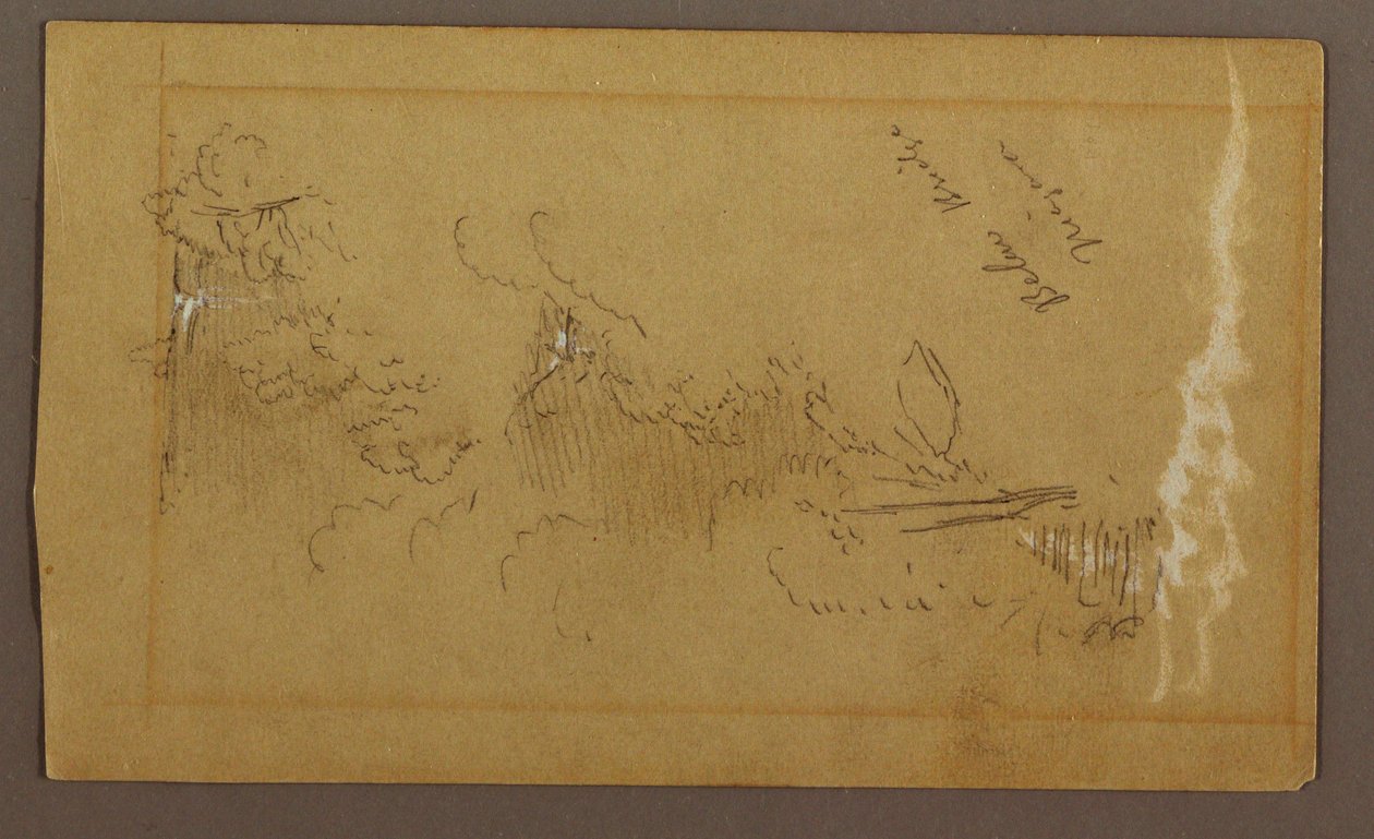 Piirros, Sillan alapuolella, Niagara-joki, New York, mahdollisesti 1858. tekijältä Frederic Edwin Church